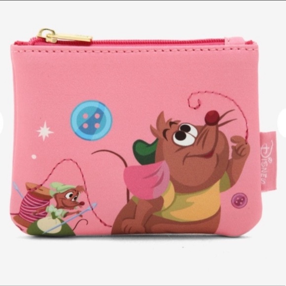 LOUNGEFLY DISNEY PRINCESS CINDERELLA Mice Sewing Zipper COIN PURSE! Gus Gus Suzy - Picture 1 of 4